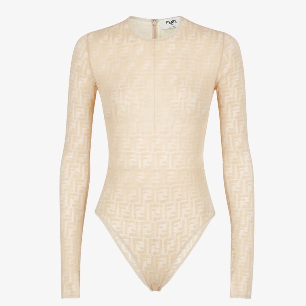 Fendi Body Beige lace bodysuit NWT Medium